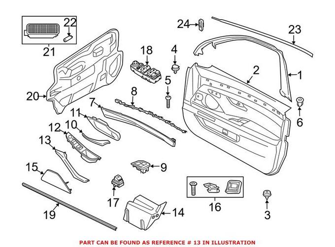 BMW Interior Door Pull Handle - Passenger Side 51417225848